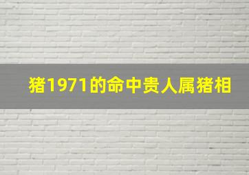 猪1971的命中贵人属猪相