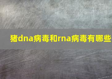 猪dna病毒和rna病毒有哪些