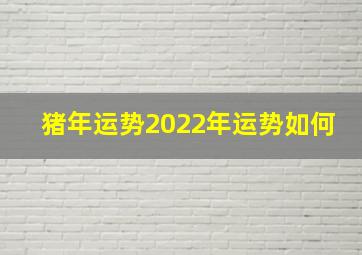 猪年运势2022年运势如何