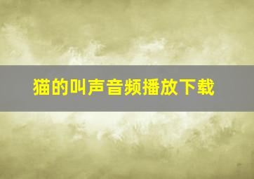 猫的叫声音频播放下载