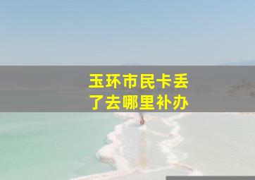 玉环市民卡丢了去哪里补办