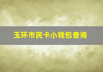 玉环市民卡小钱包查询