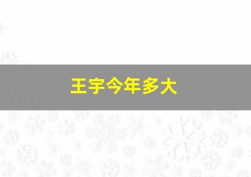 王宇今年多大