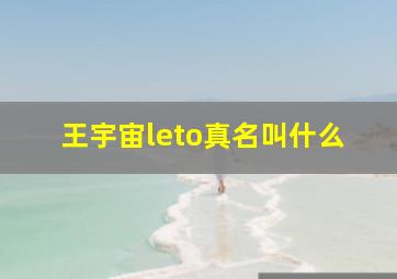 王宇宙leto真名叫什么