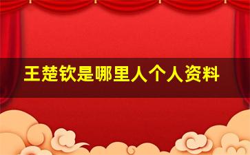 王楚钦是哪里人个人资料