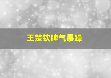 王楚钦脾气暴躁