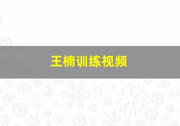 王楠训练视频