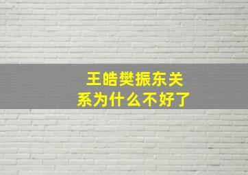 王皓樊振东关系为什么不好了