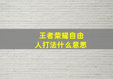 王者荣耀自由人打法什么意思