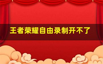 王者荣耀自由录制开不了