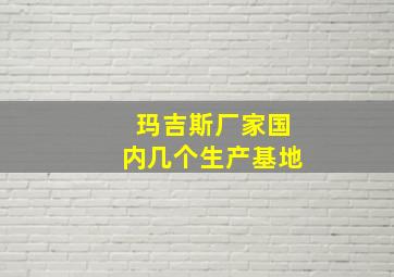 玛吉斯厂家国内几个生产基地