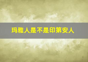 玛雅人是不是印第安人