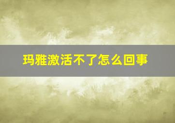 玛雅激活不了怎么回事