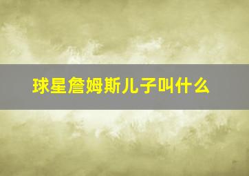 球星詹姆斯儿子叫什么