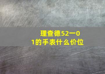 理查德52一01的手表什么价位