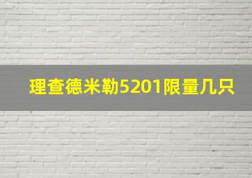 理查德米勒5201限量几只