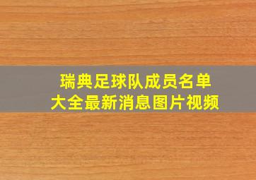 瑞典足球队成员名单大全最新消息图片视频