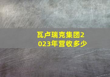 瓦卢瑞克集团2023年营收多少