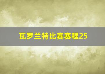 瓦罗兰特比赛赛程25