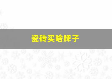 瓷砖买啥牌子