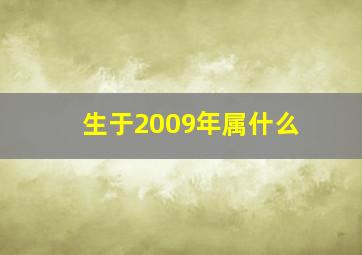 生于2009年属什么