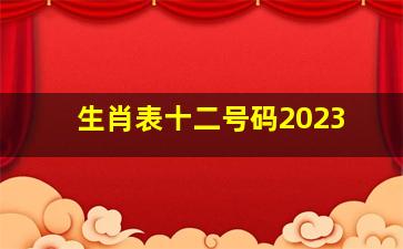 生肖表十二号码2023