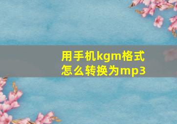 用手机kgm格式怎么转换为mp3