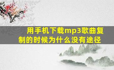 用手机下载mp3歌曲复制的时候为什么没有途径