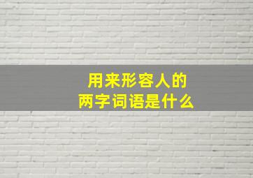 用来形容人的两字词语是什么