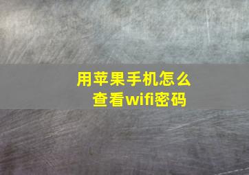 用苹果手机怎么查看wifi密码