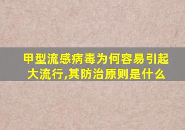 甲型流感病毒为何容易引起大流行,其防治原则是什么