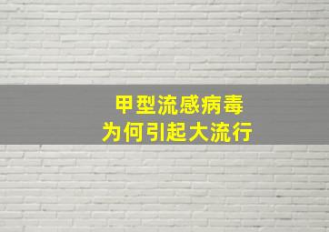 甲型流感病毒为何引起大流行