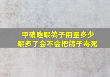 甲硝唑喂鸽子用量多少喂多了会不会把鸽子毒死