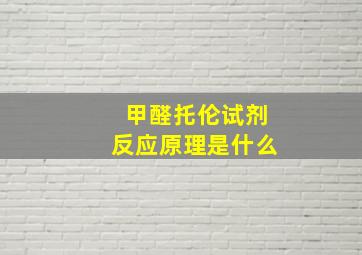 甲醛托伦试剂反应原理是什么