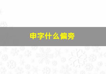 申字什么偏旁