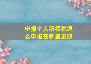 申报个人所得税怎么申报在哪里更改