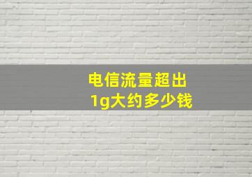 电信流量超出1g大约多少钱