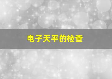 电子天平的检查