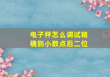 电子秤怎么调试精确到小数点后二位