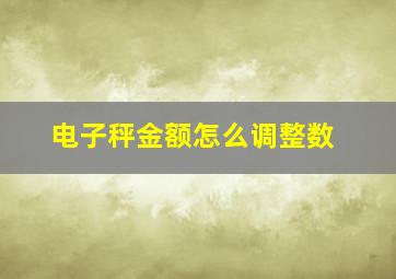 电子秤金额怎么调整数