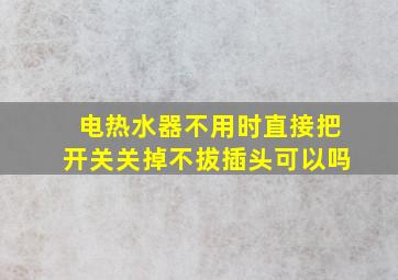 电热水器不用时直接把开关关掉不拔插头可以吗