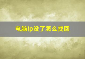 电脑ip没了怎么找回