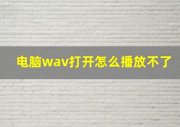 电脑wav打开怎么播放不了