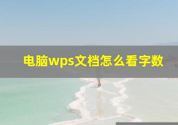 电脑wps文档怎么看字数