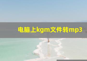 电脑上kgm文件转mp3