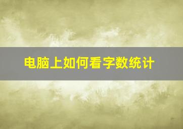 电脑上如何看字数统计