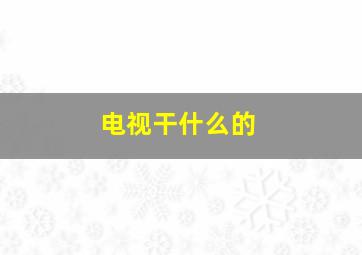 电视干什么的