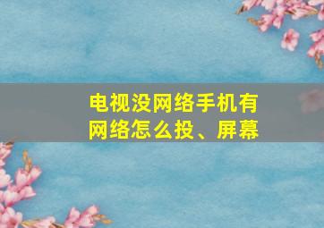 电视没网络手机有网络怎么投、屏幕