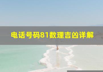 电话号码81数理吉凶详解