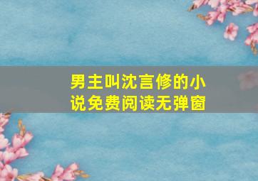 男主叫沈言修的小说免费阅读无弹窗